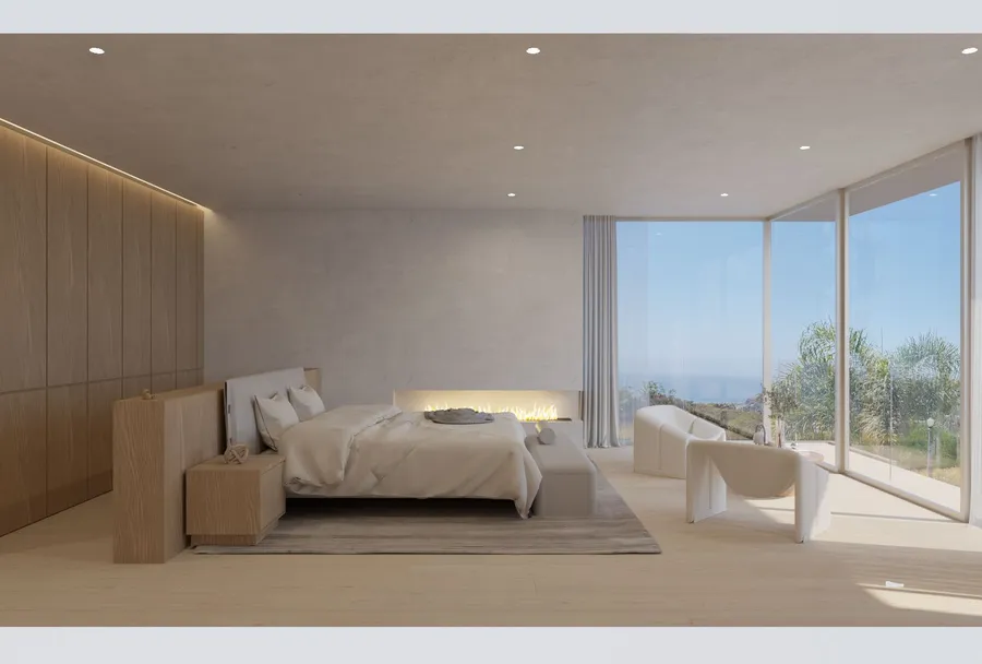 620 Adelaide Drive, Santa Monica, CA: Bedroom with ocean view (rendering)