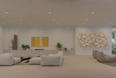 620 Adelaide Drive, Santa Monica, CA: Living room (rendering)