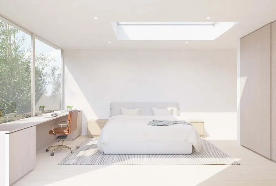 620 Adelaide Drive, Santa Monica, CA: ADU bedroom (rendering)