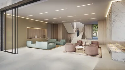 960 Stradella Road, Bel Air, CA: Bar sitting room (rendering)