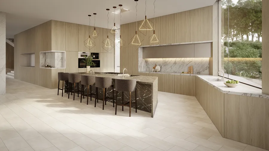 960 Stradella Road, Bel Air, CA: Kitchen 2 (rendering)