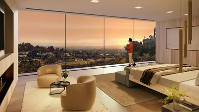 960 Stradella Road, Bel Air, CA: Master bedroom 2 (rendering)